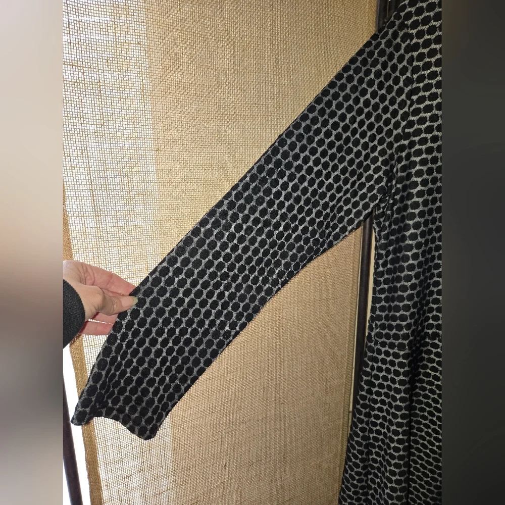 Women's Black/Gray Niche Nilgun Derman Geometric Dot Dress Size Large - Picture 2 of 10